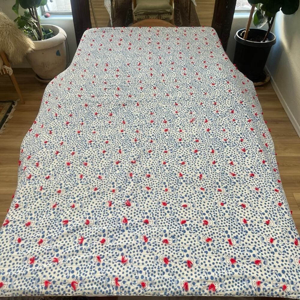Handmade Reversible Bedspread 86 x 96 Colorful Animal Print
